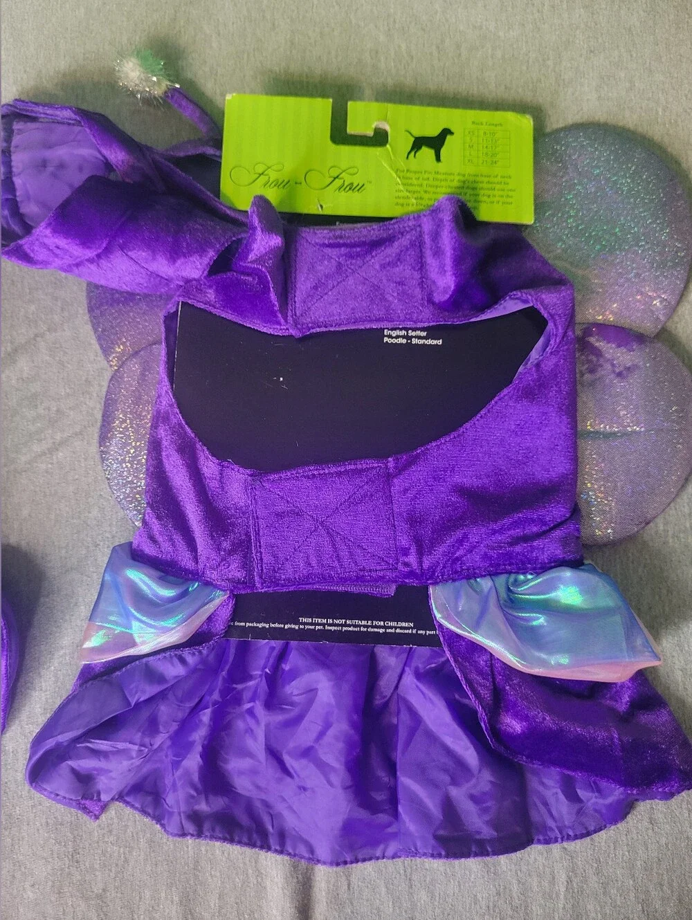 Nwt Purple Butterfly Fairy Princess Dog Costume Set Wings Hat Small & Medium